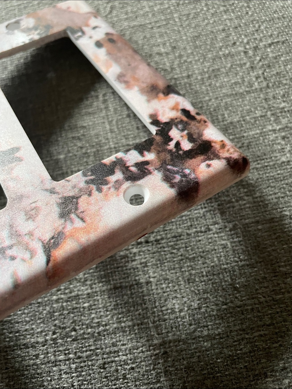 Abstract Marble Pattern Triple Rocker Switch light Plate - Blush and Black - Picture 2 of 4